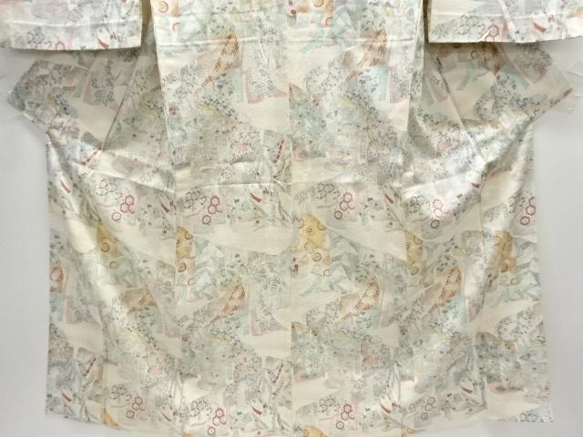  誰が袖模様単衣小紋着物